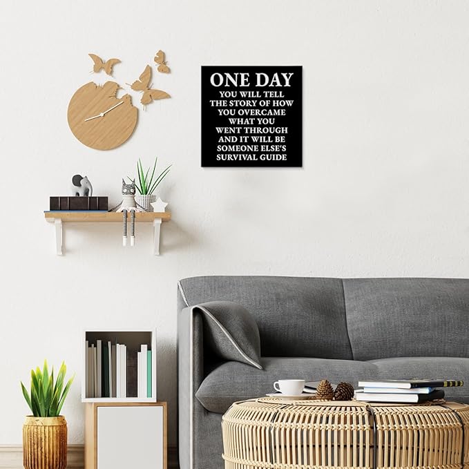 Inspirational Quotes Wall Art Decor, Black Office Decor for Men, Motivational Success Canvas Painting Positive Affirmations Posters Artwork for Home Office (8 X 8 Inches, Framed)