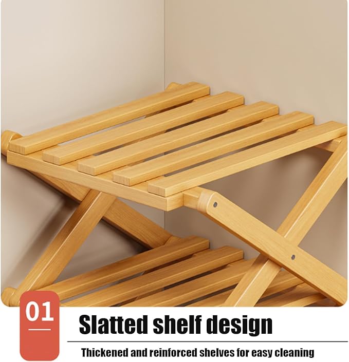 9 Tier Bamboo Shoe Rack, Foldable Shoe Rack, Shoe Rack, Ertical Shoe Organizer for Small Spaces, No Assembly Narrow Shoe Shelf for Entryway Closet Dorm (Yellow, 8 Layers)