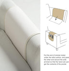 PU Leather Sofa Armrest Organizer, Armchair Magazine Holders, Waterproof Remote Holder for Recliner Couch with 1 Large Pocket, 4 Small Pockets for Magazine, Remote, Phone, Ipad, Books (white)