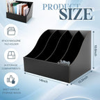 3 Pack Cardboard Magazine File Holders 12 Grids Vertical Book Bins 10.6'' x 10.2'' x 14'' Magazine Document Storage Box for Desk Shelves Home Office Classroom Library Use (Black)