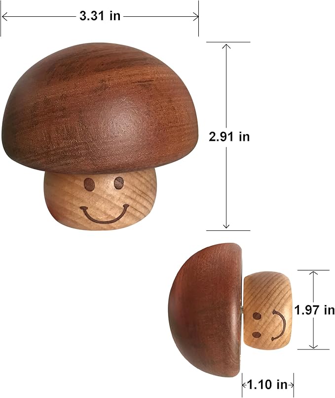 BinkeGG Play (Here Comes The Bride (Lohengrin Brautchor)) Walnut Mushroom Shaped Clockwork Music Box with Sankyo Musical Movement (65 Tunes Option)