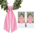 2 Pcs Light Pink Wreath Sash for Front Door Linen Wreath Ribbon Bow for Yard Porch Garland Home Decor