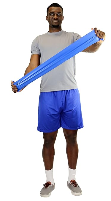 Cando 1210689 Low Powder Exercise Band Roll, 6 yd Length, Blue-Heavy