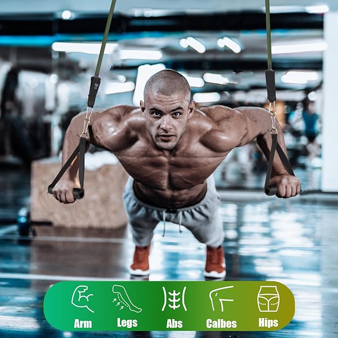 Exercise Resistance Bands with Handles for Working Out, 150/200/250/300 Lbs Workout Bands Set with Door Anchor for Physical Therapy, Yoga, Pilates