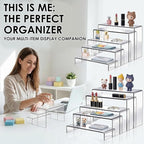 Fixwal 10pcs 2 Set Acrylic Risers for Display Clear Perfume Organizer Stands Acrylic Display Risers for Show Figures, Cupcake, Jewelry, Toys, Perfume and More (Large Size)