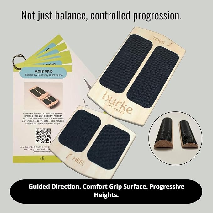Slant Board Balance Board for Ankle & Calf Stretching – Single-Leg Axis Board for Physical Therapy, Rehab & Stability Training – Non-Slip Wooden Wobble Board