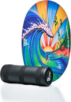 The Original Indo Board - Balance Board Trainer for Core Strength, Stability & Athletic Performance - Surfing, Skateboarding, Snowboarding, Yoga, Physical Therapy & More. Includes Board and Roller.