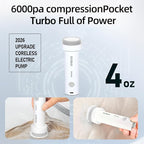 Cordless Electric Vacuum Pump for Vacuum Storage Bags Travel Air Pump, Portable USB Rechargeable Seal & Compression Bag Pump for Clothes, Blankets & Bedding (Grey)