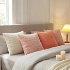 Fancy Homi 4 Packs Decorative Throw Pillow Covers for Living Room Couch Bed, Modern Farmhouse Boho Home Décor Accent Cushion Case, 12" x 12", Pink Series