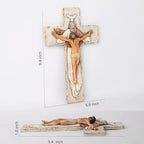 BC Catholic Holy Trinity Crucifix Wall Cross, 9.5" H Jesus Christ Inspirational Home Décor, Catholic Gifts, Religious Wall Sculpture handpainted by Buildclassic