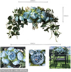 H&S BRIDAL Wedding Arch Flowers, 30 Inch Rustic Artificial Floral Swag for Door Lintel, Green Leaves Rose Peony Sunflowers Table Centerpieces Home Decoration