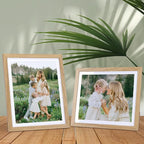 Lyeasw 8x10 Picture Frame 15 Pack, Display Pictures 8x10 with Mat or 9x11 without Mat, Natural Wood Color Bulk Photo Frames for Wall or Tabletop