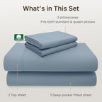 California Design Den - Luxury Full Size Sheet Set - 100% Cotton, 600 Thread Count Deep Pocket Full Size Bed Sheets, Hotel-Quality Cooling Sheets with Sateen Weave - Pastel Blue