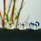 H&D HYALINE & DORA 3 Pack Glass Crystal Mouse Figurines Collectibles,Hand Blown Art Glass Animals Miniature Garden Decor Statue