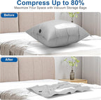 Vacuum Seal Bags For Clothing Travel with Rechargeable Air Pump, Travel Vacuum Bags With Pump, Space Saver Vacuum Storage Bags For Luggage, Reusable Vacuum Storage Bags (2 Bags + Pump)