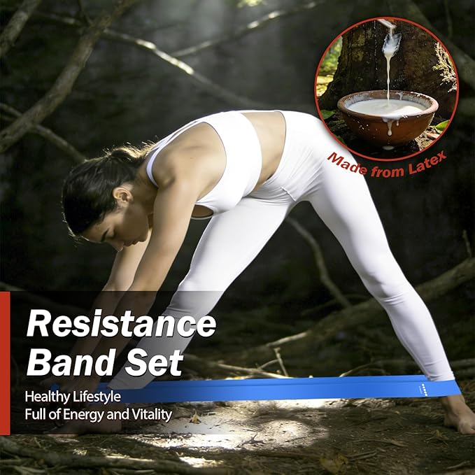 Resistance Bands for Working Out, 5 Levels Resistance Exercise Bands with Woven Bag, Bands for Working Out Women Men, Yoga, Pilates, Rehabilitation Training