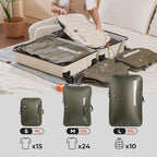 25L Vacuum Travel Bags with Wireless Pump, Compression Packing Bags for Luggage & Carry-On, Waterproof Anti-Tear Nylon, TSA-Ready Travel Vacuum Kit, Vacuum Seal Bags for Clothing Travel