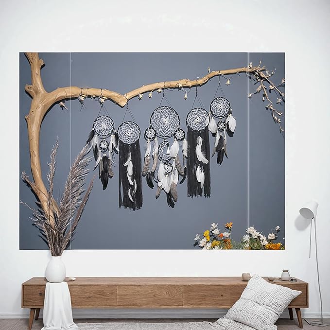 Dream Catcher Wall Decor,Large Boho Dream Catcher with Luxurious Feathers & Beads, Handmade Wall Hanging for Bedroom,Living Room, Gift Ready for Girls & Adults (Camel)