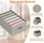 Lifewit 6 Pack Clothes Organizer, 6 Grids Closet Jean Storage Bins with Handles and Support Boards, Foldable Drawer Organizer for Sweater, Pants, T-shirt, Dress, Grey, 42 x 27 x 17 cm/16x10x7''