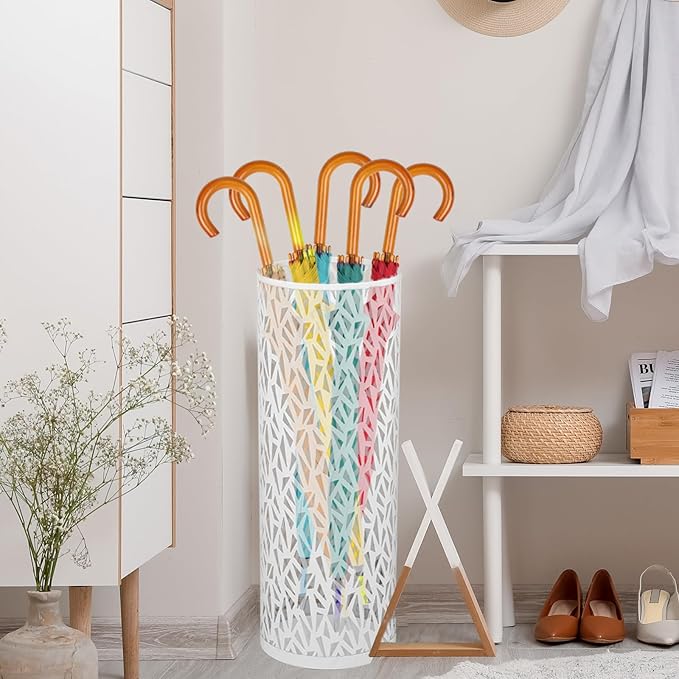 Umbrella Holder, Umbrella Stand Rack for Entryway, Metal Umbrella Stand, Freestanding Umbrella Stand Round Umbrella Holder for Canes, Indoor Walking Stick Holder for Home Entryway Office
