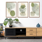 KAlRNE Boho Botanical Framed Canvas Wall Art Set of 3(24”X36”),Abstract Sage Green Wall Decor,Minimalist Watercolor Picture,Modern Geometric Black Line Art Prints For Living Room Bedroom Office