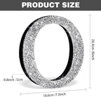 Qunclay 8'' Silver Crystal Diamond Bling Letters Crushed Diamond Decoration Wooden Glitter Letter with Screw and Hooks Rhinestone Gift for Wedding Y2k Mcbling Bedroom Wall Decor (Letter O)