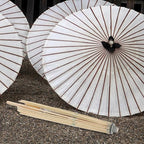 Cabilock Paper Umbrella Frame Replacement Bamboo Stand for Oiled Paper, 32 Inch Parasol DIY Repair and Stage Decor Durable Folding Umbrella Skeleton Holder