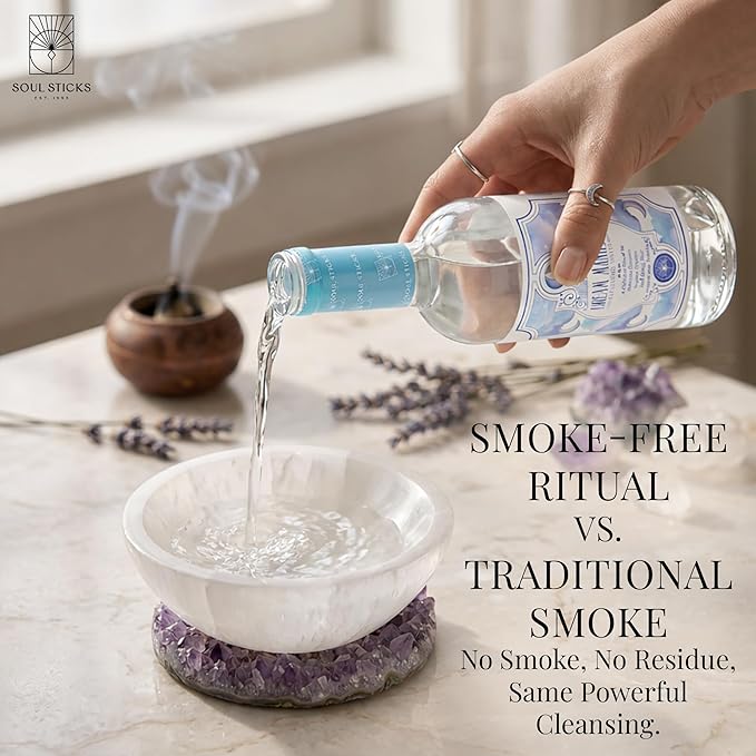 SOUL STICKS Cleansing Water 7.5 oz. Bottle for Rituals, Clearing Negative Energy and Purifying Home Spiritual Florida Water Area Deodorizer (Energy Guard)