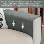 Couch Armrest Organizer Remote Control Holder Bedside Caddy with 6 Pockets, Non-Slip Armchair Caddy Sofa Armrest Organizer for Tv Remote Control, Magazine, Cell Phone, Dark Grey
