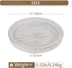 Hanobe Wooden Tray for Coffee Table: Candle Holder Plate Round Decorative Serving Tray - Vintage Table Centerpiece Rustic Farmhouse Home Decor