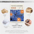 Yayoi Kusama Print Vintage Japanese Wall Art Abstract Yayoi Kusama Poster Minimalist Painting Art Exhibition Suitable for Japanese Bedroom,Living Room Office Decor 11x14in Framed