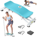 HOTSWEAT Balance Board, Ski Balancing Machine with 300 LBS Weight Capacity, Slide Stepper Stimulated Ski with Resistance Bands, Portable Balance Trainer for Full Body Workout
