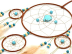 Urdeoms Big Brown Dream Catcher Wall Decor for Girls Women Boho Dream Catchers for Bedroom Adult Boys Teen Room Decor with Turquoise Hanging Ornament and Feathers Blessing Gifts(NO.31)