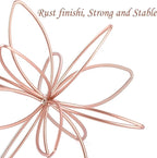 8" Metal Sphere Decor, Metal Floral Tabletop Sculpture, Abstract Tabletop Decorative Spheres for Home Decor (Rose Gold)