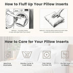QUIETSEA 22x22 Pillow Inserts, 2 Pack Down Alternative Throw Pillow Inserts, Fluffy Soft Square Decorative Pillows for Bed, Couch and Sofa