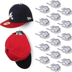 Modern JP Adhesive Hat Hooks for Wall (16-Pack) - Hat Rack for Baseball Caps, Minimalist Hat Display, Strong Hold Hat Hangers for Wall - USA Patented, White
