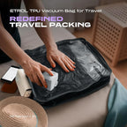 ETROL TPU Vacuum Bag for Travel, 70D Nylon Reusable Compression Bag with IP67 Waterproof Zipper, Compression Packing Cubes for Clothing, Space Saver Bags for Luggage (Full Open, Grey,1Pcs+Pump)