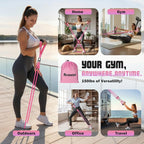 Resistance Bands with Handles for Women, Exercise Bands Set for Physical Therapy Yoga Pilates, 5 Level Workout Bands for Working Out with Door Anchor, Home Gym Fitness Equipment