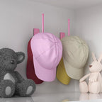 2 Pack Hat Racks for Baseball Caps, Stainless Steel Hat Organizer for Baseball Cap, Hat Holder Storage Organizer, Hat Hanger Strong Adhesive/Wall Drilled for Door, Bedroom, Closet(Pink 6 in)
