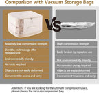 4 Pack Space Saving Comforter Storage Bag with Handle, 3-Layer Compression Blanket Storage Bags Adjustable In 3 Sizes (142L, 107L, 71L), Washable Bedding Organizer For Pillow Duvet Clothing Plush Toy