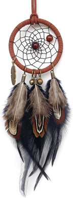Dream Catcher for Car, Handmade Bohemian Style Rearview Mirror Hanging Decor with Feathers & Beads, Good Luck Charm for Safe Travel, Car Accessories for Women
