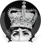 Lina Cavalieri Plate, Wall Decorative Plate, Mysterious Face Plate Wall Hanging Decoration,Including Bracket and Special Spring Hook, 8inch, Style12