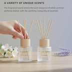 Reed Diffuser Set, Binca Vidou Lavender & White Jasmine Natural Scent Oil Diffusers with Sticks for Home Office Bathroom Aromatherapy Decor 1.69oz x 2