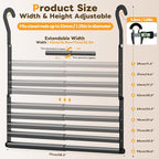 Mavivegue Adjustable Closet Rods for Hanging Clothes, Heavy Duty Closet Hanging Rod, Double Hanging Closet Rod, Space-Saving Closet Extender Hanging Rod,1 Pack Black