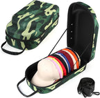 Hard baseball hat case, Hat Carrier Travel Case with Adjustable Shoulder Strap, Hat cap case for 12 Baseball Caps - Perfect for Traveling & At-Home Storage (Camo Green)