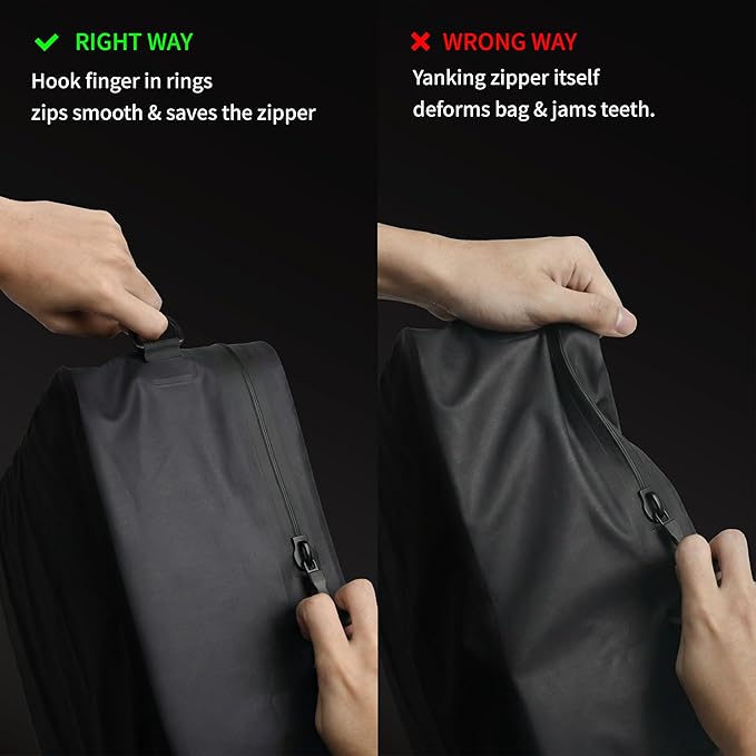 Vacuum Seal Bags for Travel 180° Open Compression Packing Cubes for Carry-on Luggage, IP67 Waterproof Space Saver Storage Bag (1 Large Pack No Pump Black)