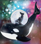 COTA Global Killer Whale Shark Snow Globe - Ocean Animal Water Globe Figurine with Sparkling Glitter, Zoo Collectible Novelty Ornament for Home Decor Gift for Birthdays, Christmas, Valentine - 45mm