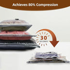 Travel Vacuum Storage Bags, 9 Pack Carry-On Size for Luggage and Suitcase, Vacuum for Bags Storage, Space Saver for Clothes & Clothing - 80% Space Saver（No pump）