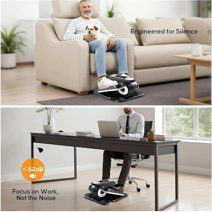 NEWBULIG Under Desk Elliptical Machine, Ellipse Leg Exerciser As Seen On TV with Remote Control, 12 Adjustable Speeds, Forward & Reverse, Mini Ellipse Leg Trainer for Home & Office