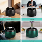 Smokeless Ashtray 2 in 1 Air Purifier Ashtray Smoke Removing Ash Tray Portable Smokeless Ashtrays USB Rechargeable Electric Ashtrays Indoor for Car Home and Office (Green)